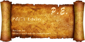 Pál Edvin névjegykártya