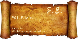 Pál Edvin névjegykártya
