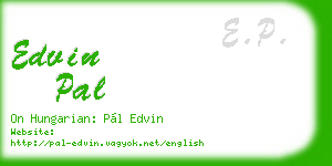 edvin pal business card