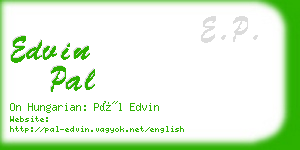 edvin pal business card